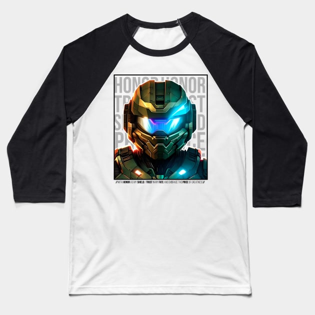 Halo game quotes - Master chief - Spartan 117 - Half white v3 Baseball T-Shirt by trino21